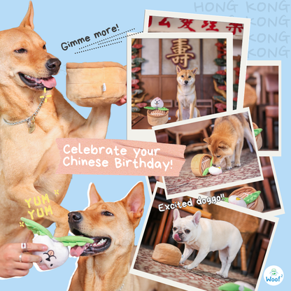 Woof² Chinese Birthday Peach Bun 3-In-1 Nose-work Pet Toy