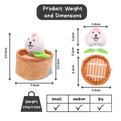 Woof² Chinese Birthday Peach Bun 3-In-1 Nose-work Pet Toy