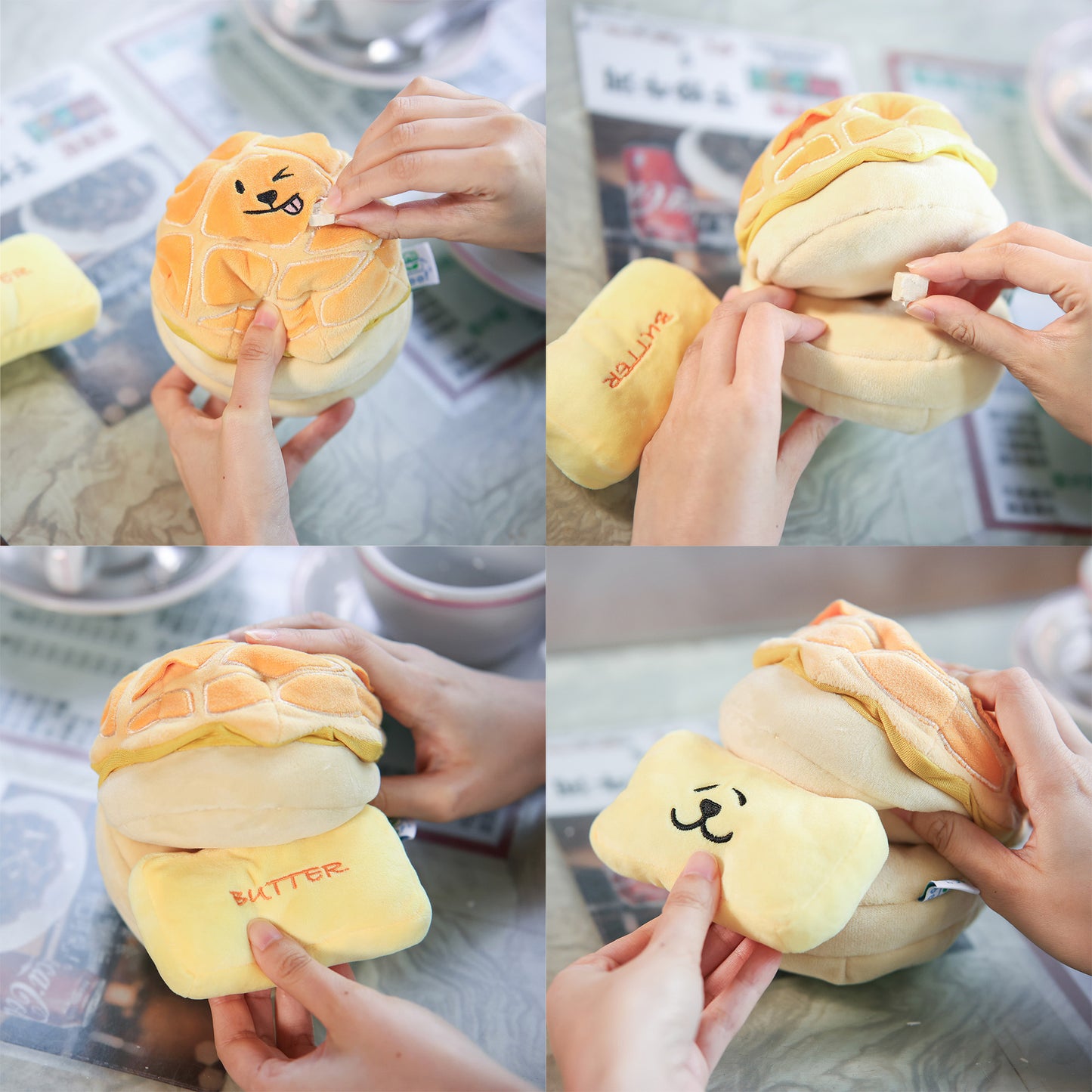Woof² Buttered Pineapple Bun 2-in-1 Pet Toy