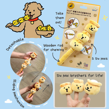 Woof² 3 Siu Mai Brothers Pet Toy